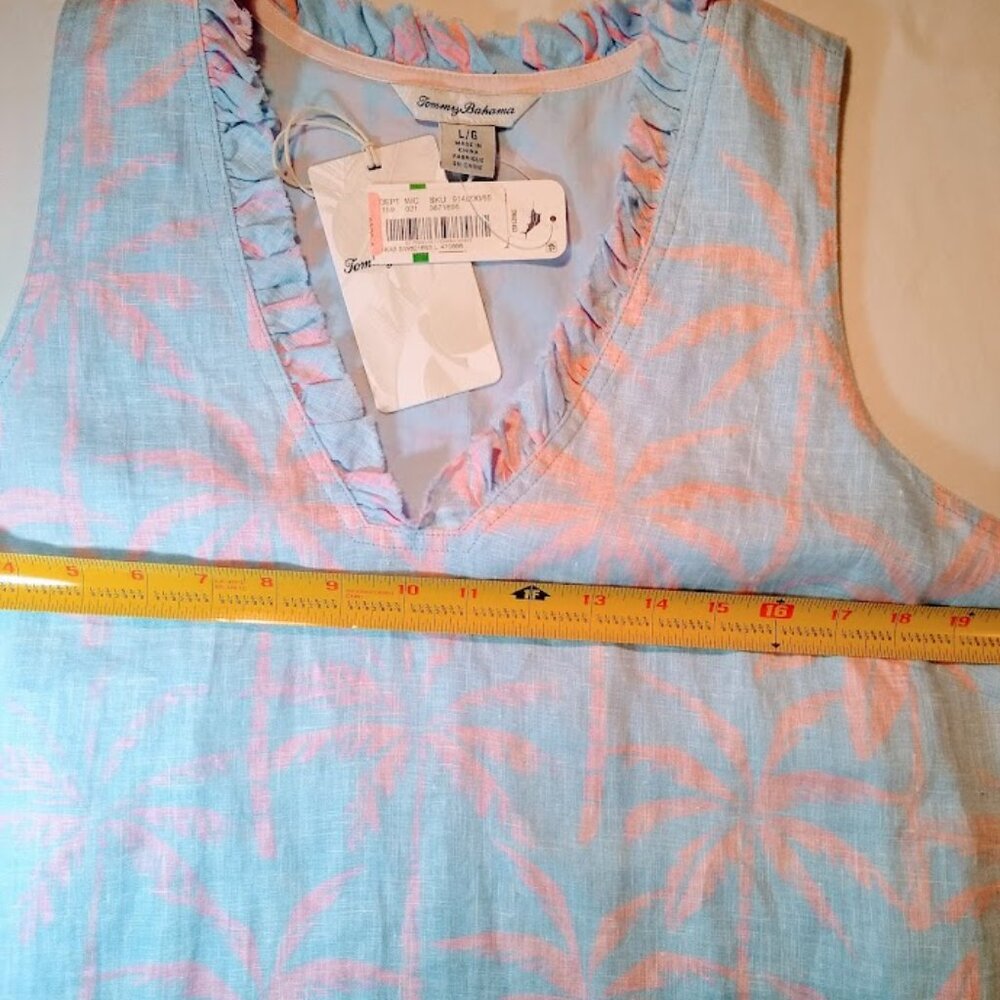 Vacation-Ready!  NWT Tommy Bahama Two Palms L  linen dress - Picture 13 of 16
